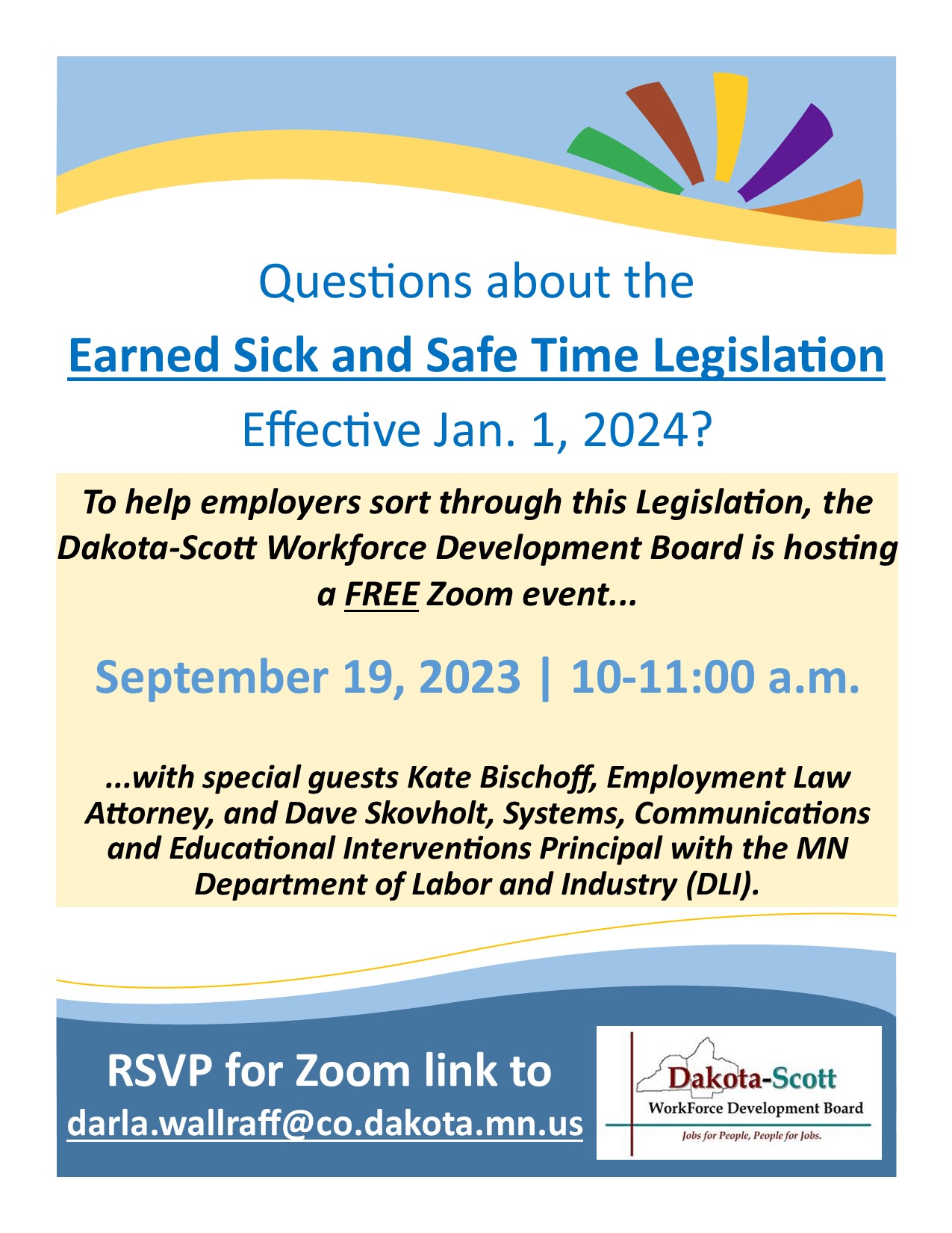 Earned Sick and Safe Time Zoom Meeting Hosted by Dakota-Scott Workforce ...