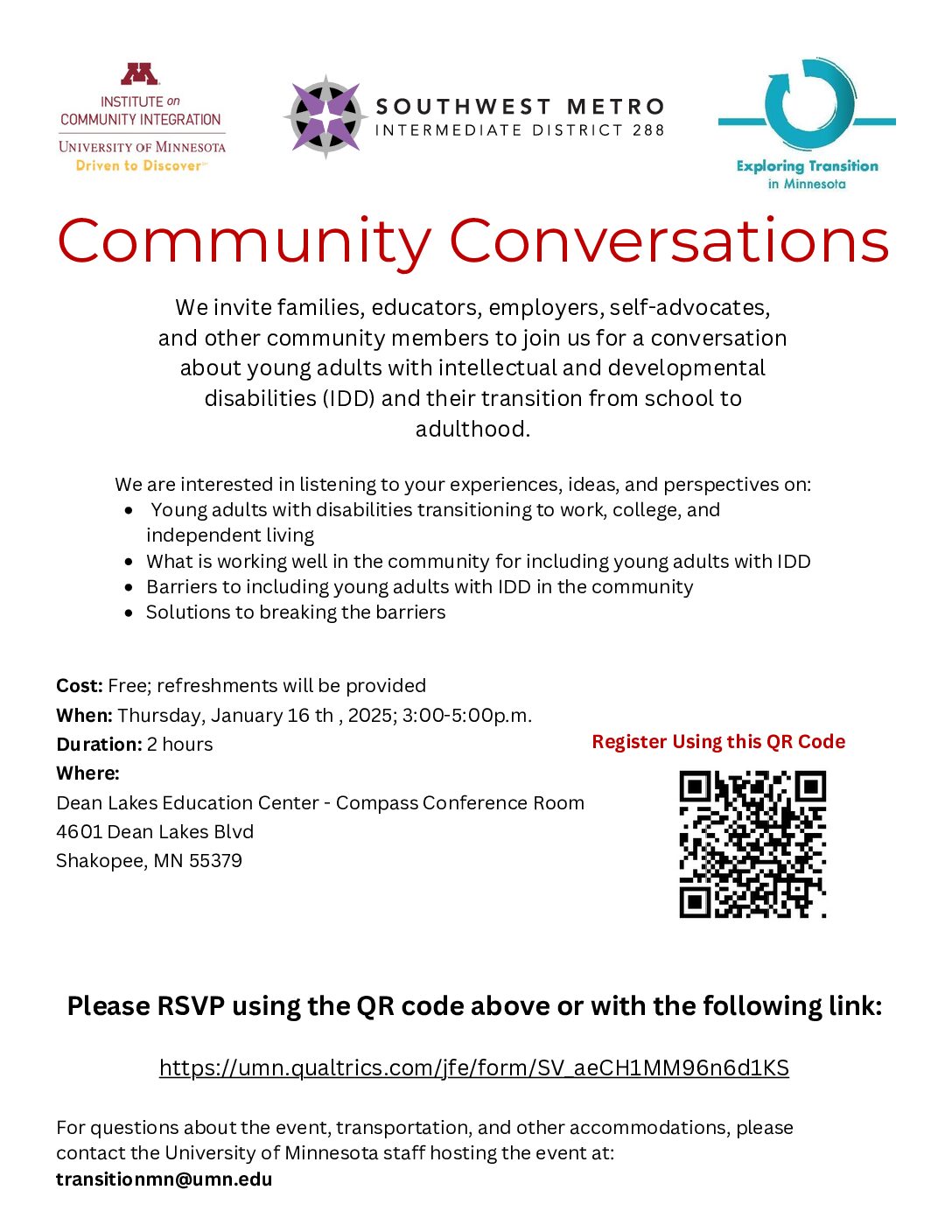 Community Conversation on Transition for Youth with Intellectual Disabilities